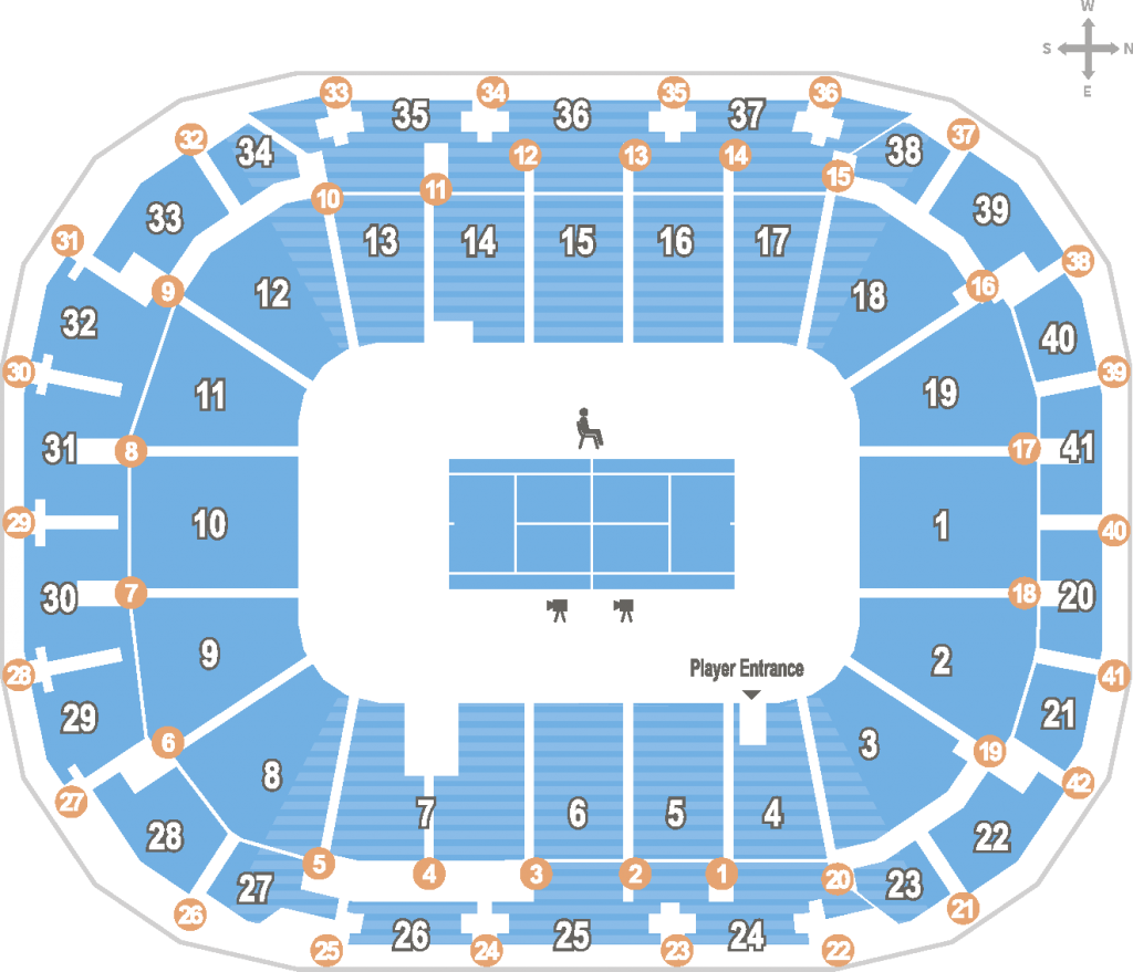 Схема Margaret Court Arena Схема Margaret Court Arena